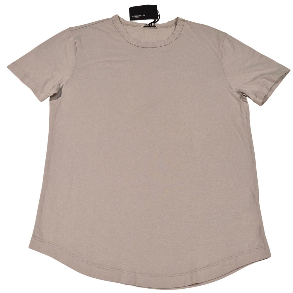 Buck Mason Pima Curved Hem Tee Bone Venice Wash BM11007.101 Small NWT